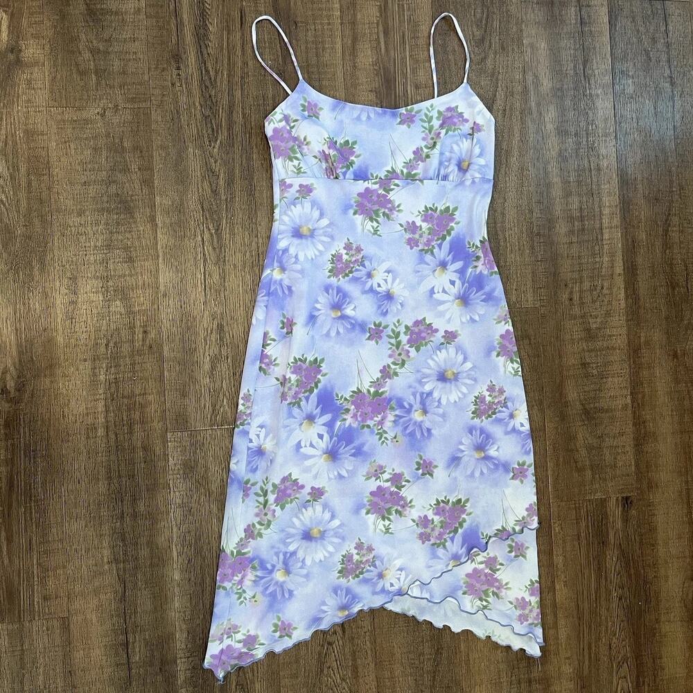 Vtg PS PerSeption Womens M Floral Dress Y2K Whimsy Fairy/ Purple, Lavender